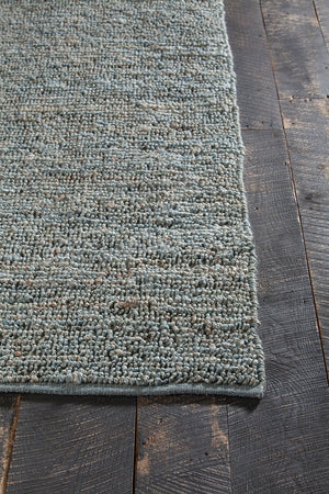 Chandra Rugs Arlene 100% Jute Hand-Woven Solid Color Jute Rug Green 9' x 13'