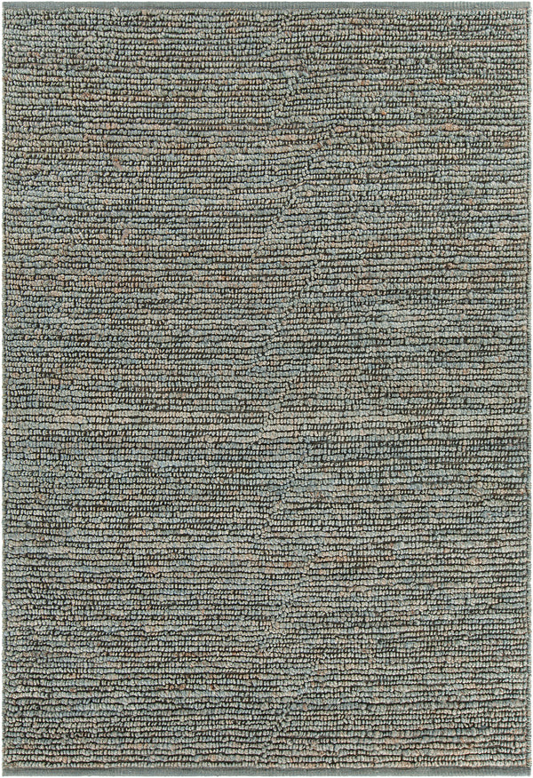 Chandra Rugs Arlene 100% Jute Hand-Woven Solid Color Jute Rug Green 9' x 13'