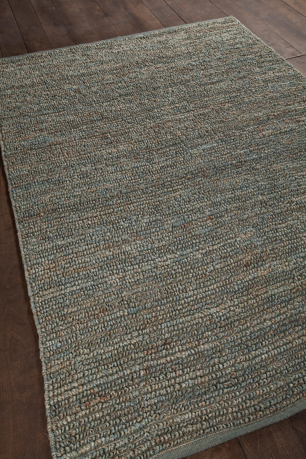Chandra Rugs Arlene 100% Jute Hand-Woven Solid Color Jute Rug Green 9' x 13'