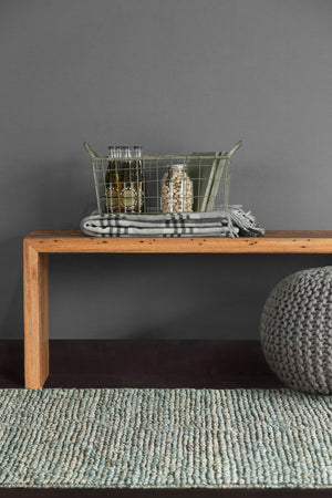 Chandra Rugs Arlene 100% Jute Hand-Woven Solid Color Jute Rug Green 9' x 13'