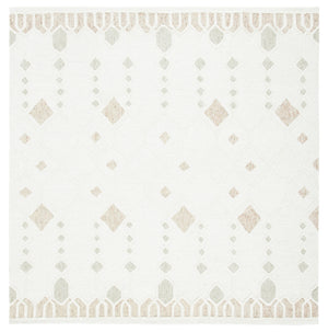 Artistry 501 Hand Tufted 85% Wool, 15% Cotton Bohemian Rug Ivory / Sage 85% Wool, 15% Cotton ARR501A-7SQ
