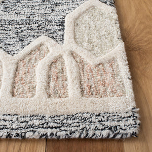 Artistry 501 Hand Tufted 85% Wool, 15% Cotton Bohemian Rug Ivory / Black 85% Wool, 15% Cotton ARR501Z-5