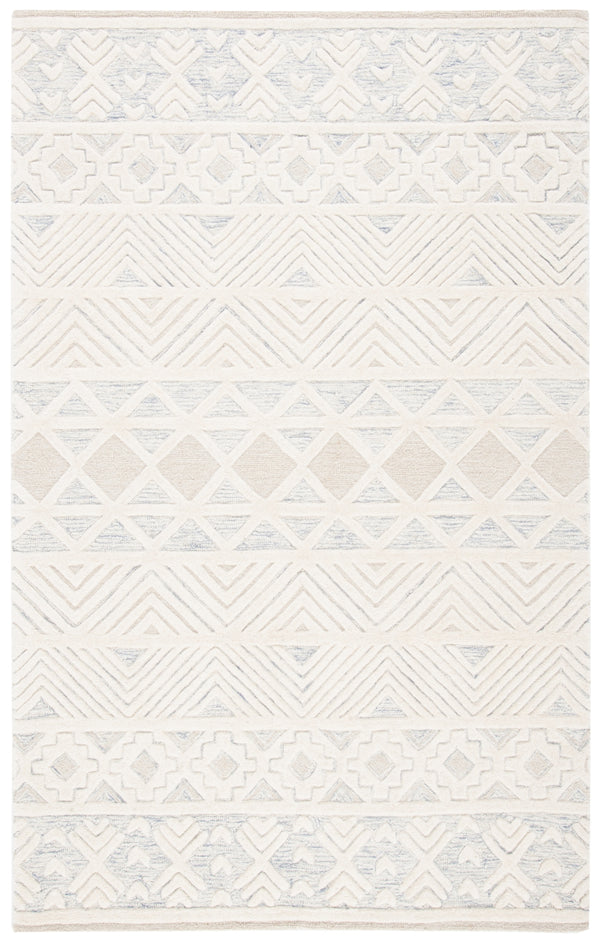 Artistry 503 Hand Tufted 85% Wool, 15% Cotton Bohemian Rug Ivory / Light Grey 85% Wool, 15% Cotton ARR503A-5