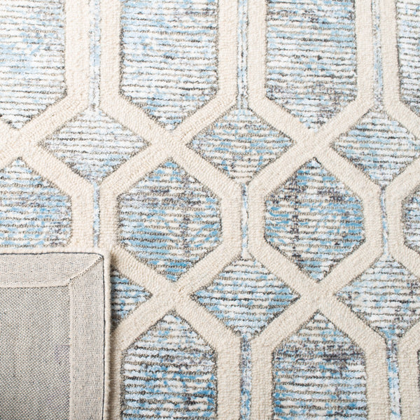 Artistry 600 Artistry 665  Hand Tufted 50% Wool, 50% Viscose Rug Ivory / Blue