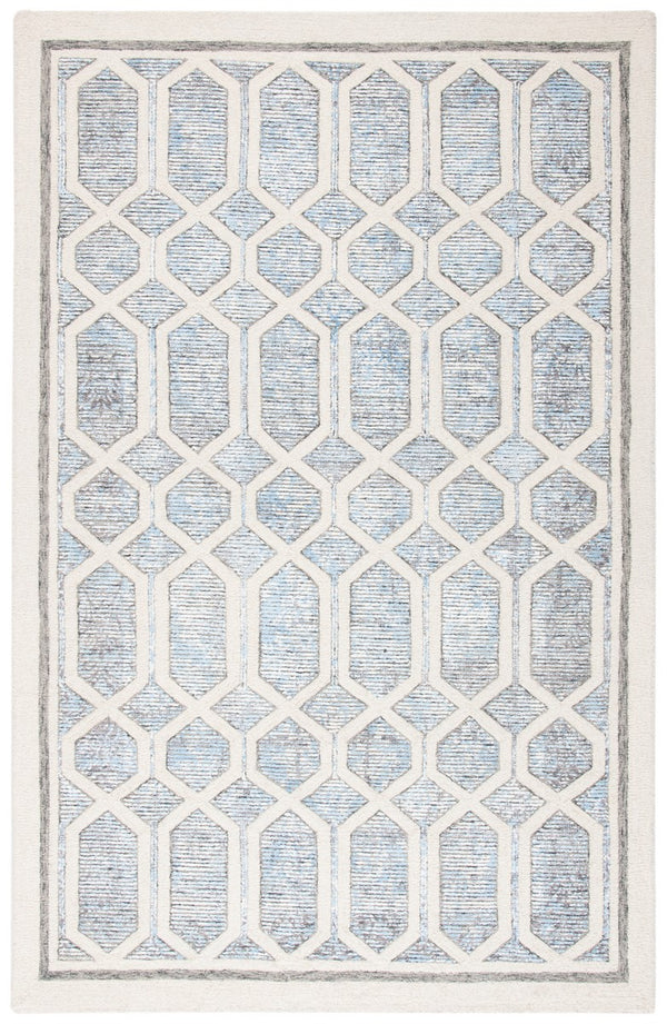 Artistry 600 Artistry 665  Hand Tufted 50% Wool, 50% Viscose Rug Ivory / Blue
