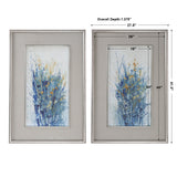 Uttermost Indigo Florals Framed Art Set of 2