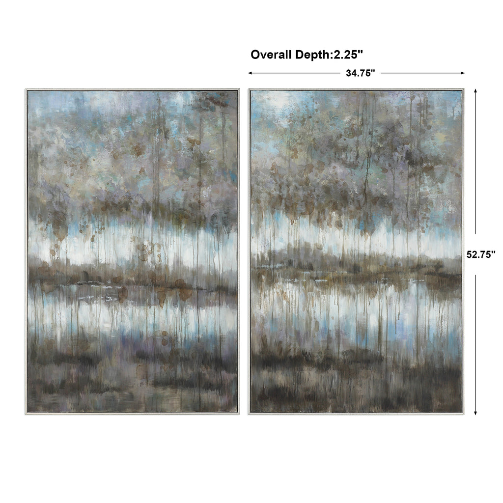 Uttermost Gray Reflections Landscape Art Set of 2