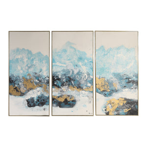 Uttermost Crashing Waves Abstract Art - Set of 3