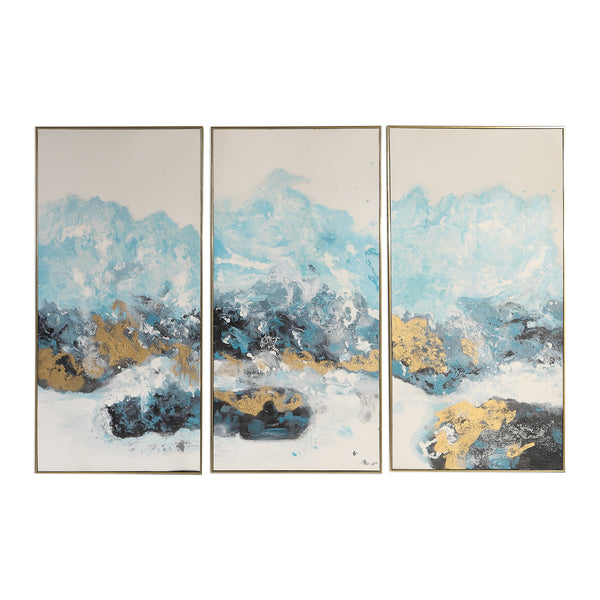 Uttermost Crashing Waves Abstract Art - Set of 3