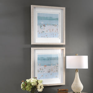 Uttermost Sea Glass Sandbar Framed Prints - Set of 2