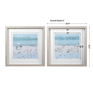Uttermost Sea Glass Sandbar Framed Prints - Set of 2