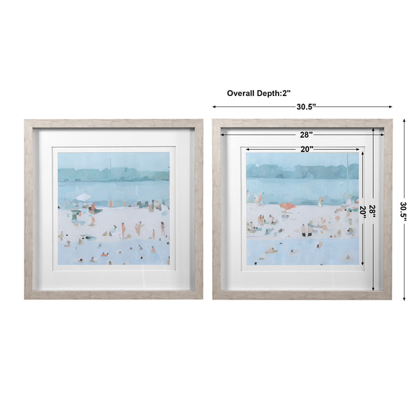 Uttermost Sea Glass Sandbar Framed Prints - Set of 2