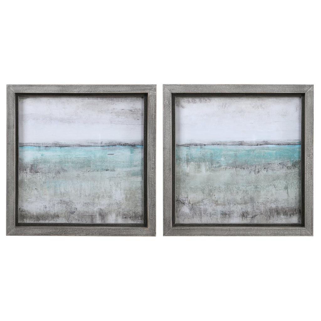 Uttermost Aqua Horizon Framed Prints - Set of 2