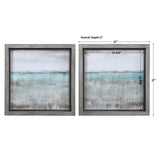 Uttermost Aqua Horizon Framed Prints - Set of 2