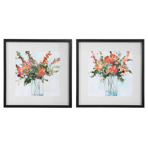 Uttermost Fresh Flowers Watercolor Prints - Set of 2