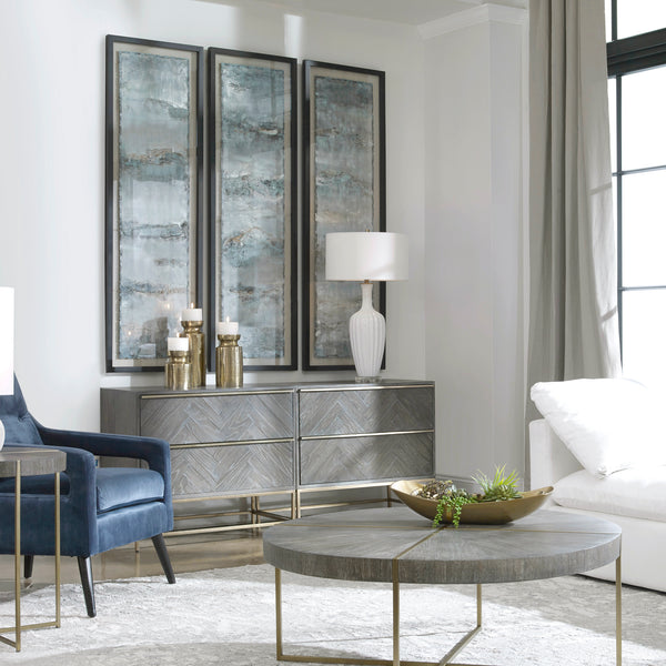 Uttermost Ocean Swell Painted Metal Art - Set of 3 - 3 Cartons