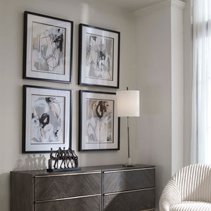 Uttermost Tangled Threads Abstract Framed Prints - Set of 4