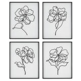 Uttermost Bloom Black White Framed Prints - Set of 4