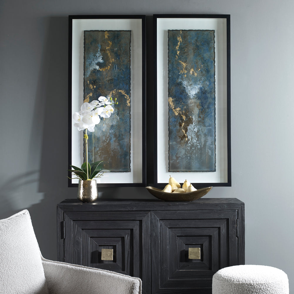 Uttermost Glimmering Agate Abstract Prints - Set of 2