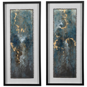 Uttermost Glimmering Agate Abstract Prints - Set of 2