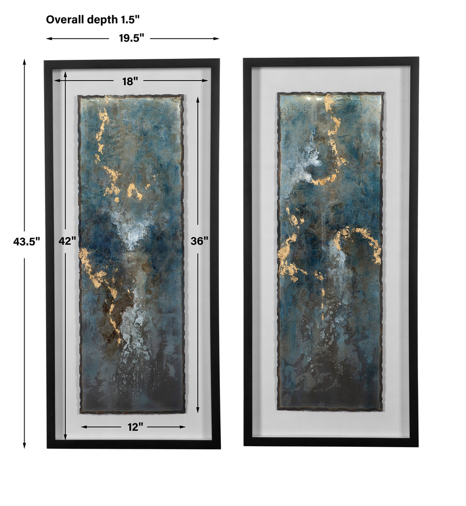 Uttermost Glimmering Agate Abstract Prints - Set of 2