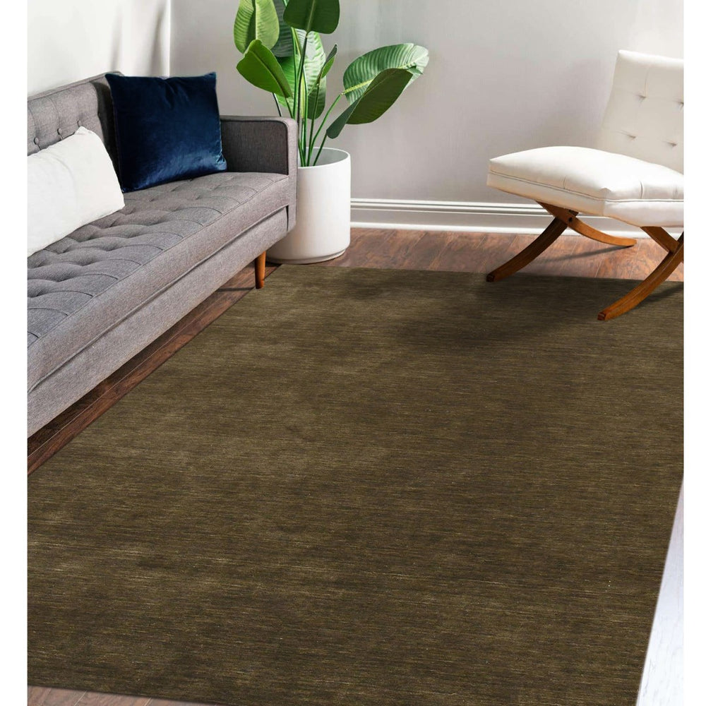 AMER Rugs Arizona ARZ-1 Hand-Loomed Solid Transitional Area Rug Chocolate 10' x 14'
