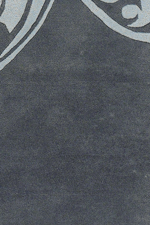 Chandra Rugs Aschera 100% Wool Hand-Tufted Contemporary Rug Charcoal/Grey 7'9 Round