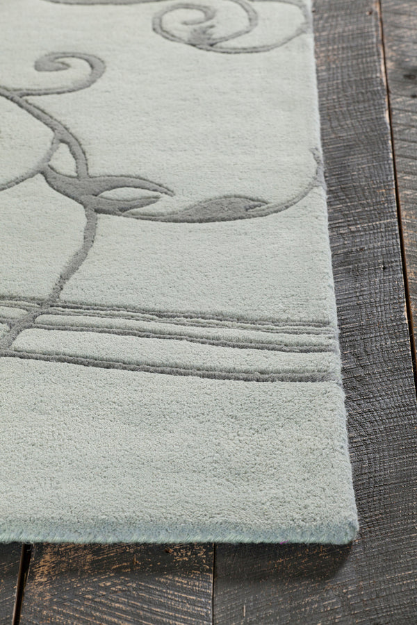 Chandra Rugs Aschera 100% Wool Hand-Tufted Contemporary Rug Charcoal/Grey 7'9 x 10'6