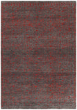 Chandra Rugs Ashton 100% Wool Hand-Knotted Contemporary Rug Red/Grey 7'9 x 10'6