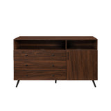 Walker Edison Asher Modern/Contemporary 52" Mid Century 3-Drawer 1-Door Sideboard ASHBU52DW