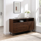 Walker Edison Asher Modern/Contemporary 52" Mid Century 3-Drawer 1-Door Sideboard ASHBU52DW