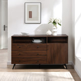 Walker Edison Asher Modern/Contemporary 52" Mid Century 3-Drawer 1-Door Sideboard ASHBU52DW