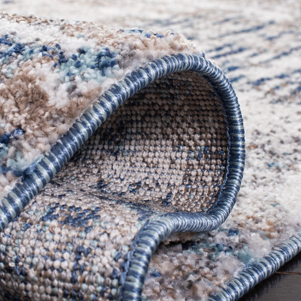 Aston 700 Aston 712 Contemporary Power Loomed 100% Polypropylene Friese Rug Grey / Navy