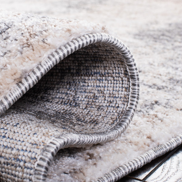 Aston 700 Aston 713 Contemporary Power Loomed 100% Polypropylene Friese Rug Ivory / Grey