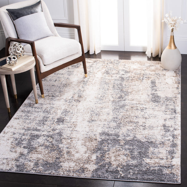 Aston 700 Aston 713 Contemporary Power Loomed 100% Polypropylene Friese Rug Ivory / Grey
