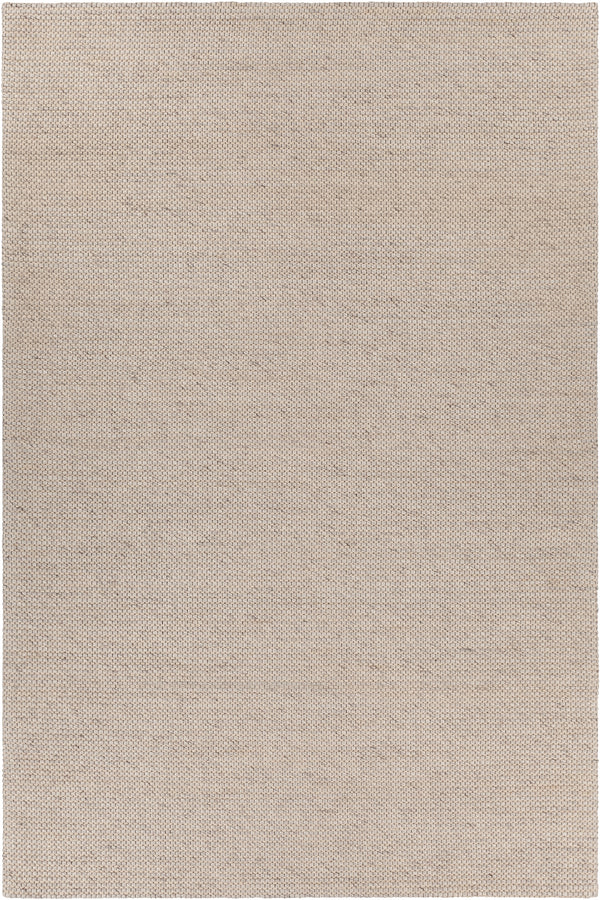 Chandra Rugs Aspen Wool + 10% Cotton Hand-Woven Contemporary Rug Silver/Beige 7'9 x 10'6