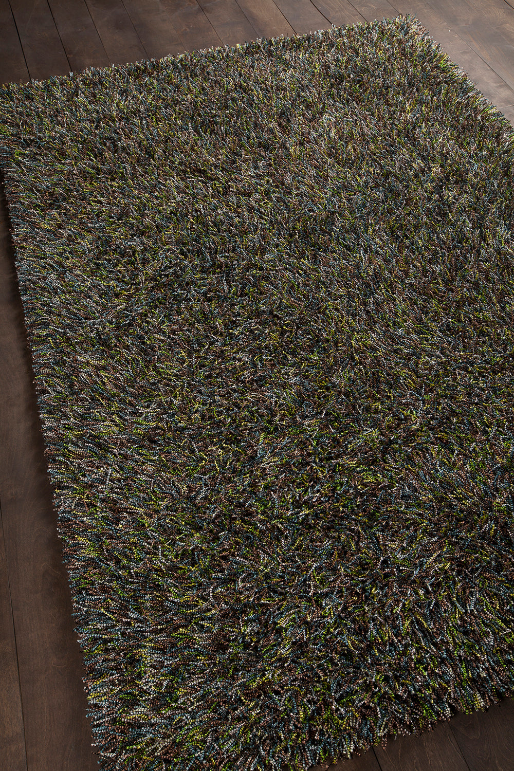 Chandra Rugs Astrid 100% Polyester Hand-Woven Contemporary Rug Yellow/Brown/Green/Blue/Ivory 9' x 13'