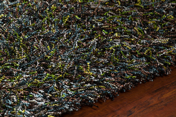 Chandra Rugs Astrid 100% Polyester Hand-Woven Contemporary Rug Yellow/Brown/Green/Blue/Ivory 9' x 13'