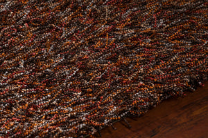 Chandra Rugs Astrid 100% Polyester Hand-Woven Contemporary Rug Red/Orange/Brown/Grey/Black 9' x 13'