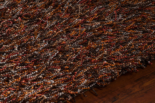 Chandra Rugs Astrid 100% Polyester Hand-Woven Contemporary Rug Red/Orange/Brown/Grey/Black 9' x 13'