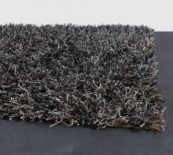 Chandra Rugs Astrid 100% Polyester Hand-Woven Contemporary Rug Brown/Blue/Grey/Black 9' x 13'