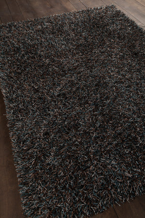 Chandra Rugs Astrid 100% Polyester Hand-Woven Contemporary Rug Brown/Blue/Grey/Black 9' x 13'