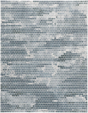 Atwell Contemporary Abstract Dot Area Rug, Teal Blue/Silver Gray, 10ft x 13ft