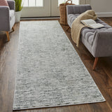 Atwell Contemporary Abstract Rug, Gray/Iceberg Green, 3ft x 8ft, Runner