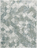 Atwell Contemporary Distressed Rug, Squares, Iceberg Green, 10ft x 13ft Area Rug