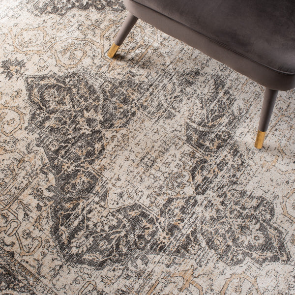 Atlas 939 Transitional Power Loomed 100% Viscose Rug Ivory / Beige