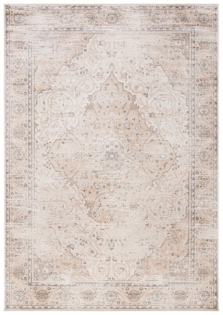 Atlas 948 Transitional Power Loomed 100% Viscose Rug Ivory / Beige