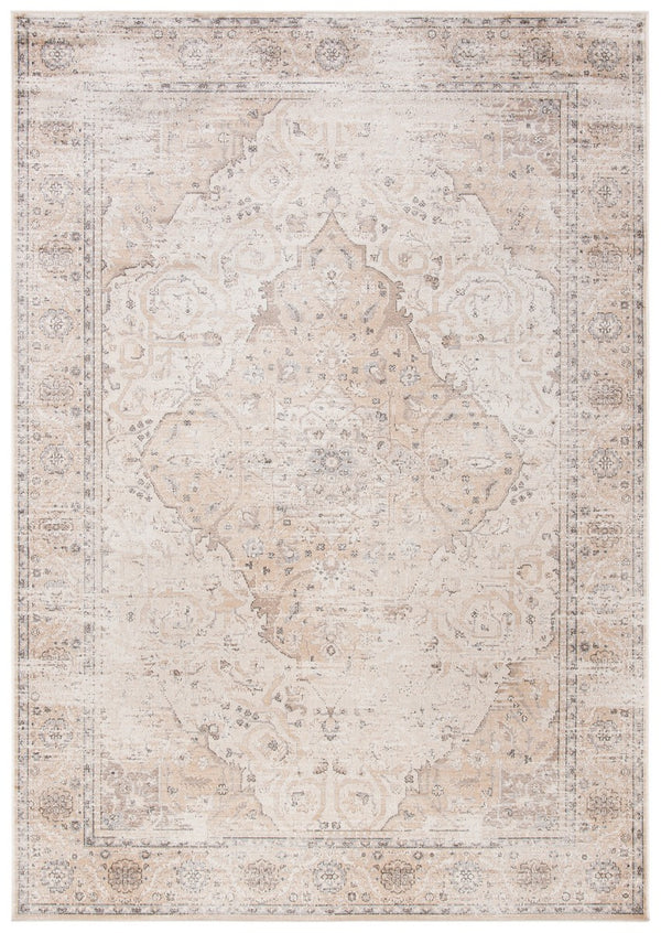 Atlas 948 Transitional Power Loomed 100% Viscose Rug Ivory / Beige