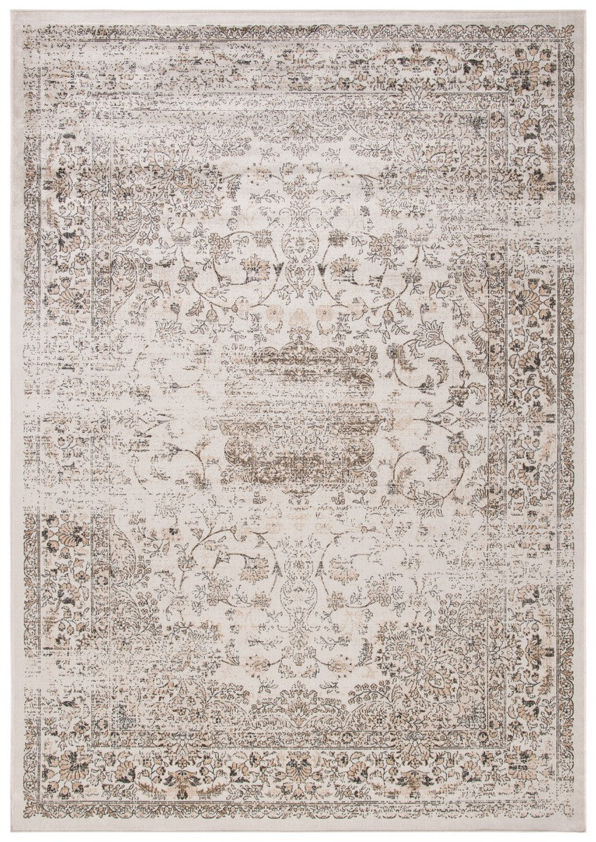 Atlas 965 Transitional Power Loomed 100% Viscose Rug Beige / Grey