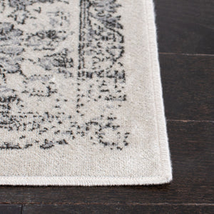 Atlas 965 Transitional Power Loomed 100% Viscose Rug Ivory / Grey